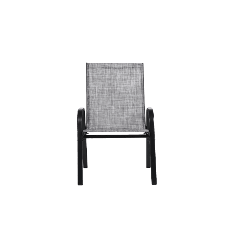 Outdoor Dining Chair Set of 4, All-Weather Patio Dining Chair with High Backrest and Metal Frame, Indoor Outdoor Chairs for Bistro, Deck, Backyard, Porch,Gray