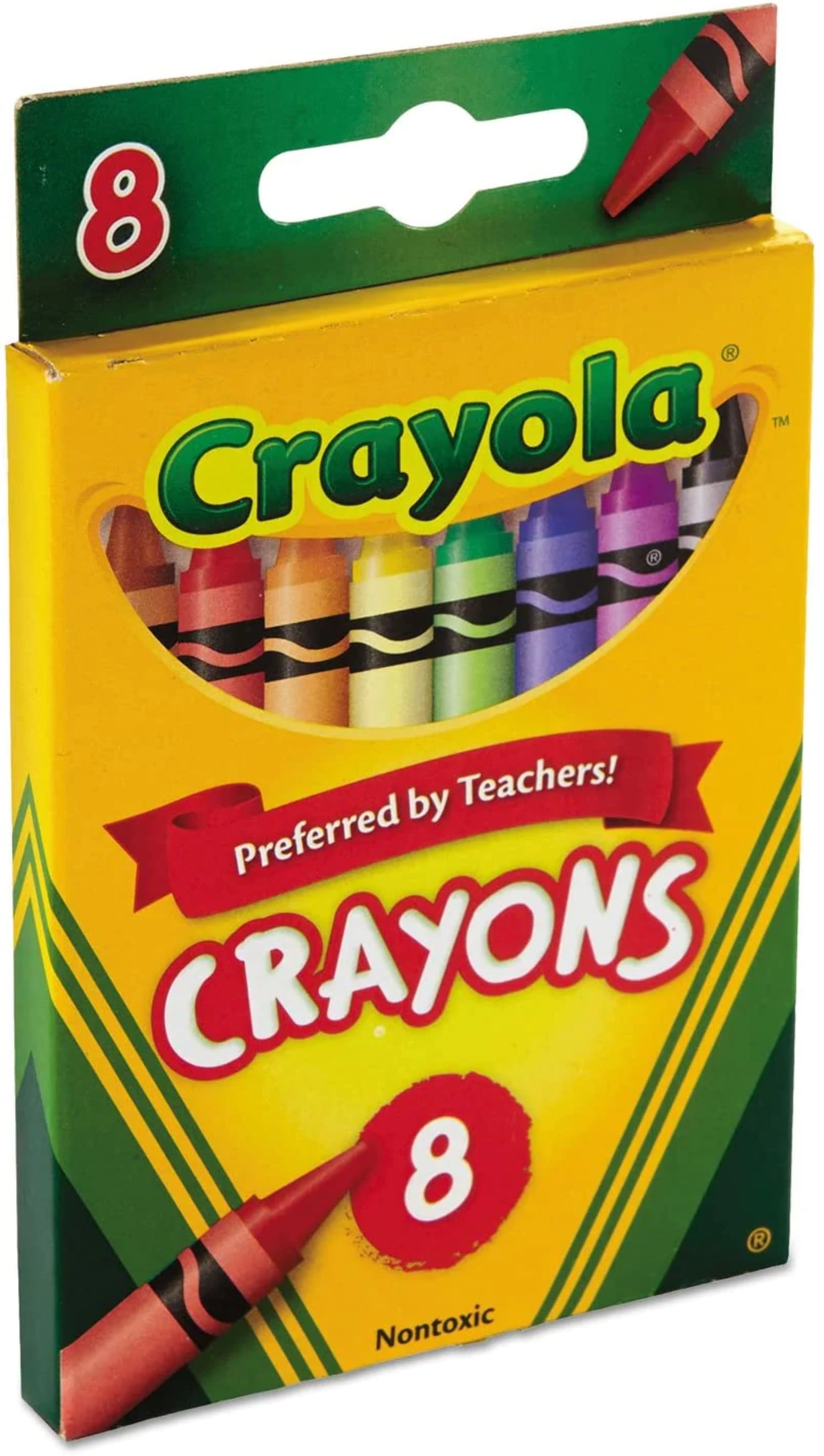 Crayola Classic Color Nontoxic Crayons Assorted, Preferred By Teacher With  Hang Tab, 8 Ea