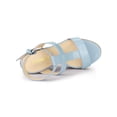 thumbnail image 4 of BLISSFUL STEP Women's Shoes Espadrille Wedge Ankle Buckle T-Strap Platform Sandals Sky Blue 10, 4 of 7