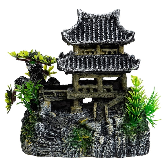 Desktop Aquarium Decor Resin Aquarium House Decorative Artificial House Fish Tank Decor