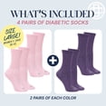thumbnail image 5 of Doctor's Choice Diabetic Full Cushion Crew Women's Socks, Large, Women's Shoe Size 10-13, 4 Pack, 5 of 9