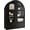 Black, variant on Bathroom Arched Wall Cabinet Over The Toilet Storage Cabinet, Bathroom Cabinet Wall Mount with Glass Doors, Wood Cabinet for Laundry Room, Bedroom Kitchen, Natural