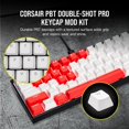 thumbnail image 2 of Corsair PBT Double-Shot Pro Keycap Mod Kit – Double-Shot PBT Keycaps – Arctic White – Standard Bottom Row – Textured Surface – 1.5mm-Thick Walls – O-Ring Daeners, 2 of 5