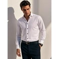 thumbnail image 6 of DEMOTIME Men's Formal Blouses Long Sleeve Wrinkle Free Stretch Business Button-Up Shirt L White, 6 of 6