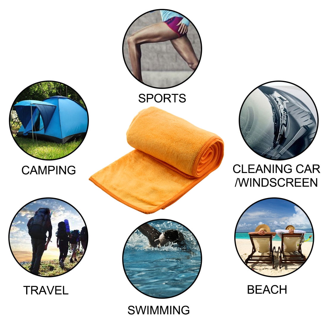 Microfiber Quick-Drying Towel Shower Outdoor Beach Hiking Swim Travel Camping