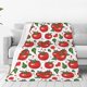 thumbnail image 1 of Fotbe Hand Drawn Tomatoes Manta de Franela Acolchonada con Estampado, Súper Suave y Esponjosa, Extra Grande para Sofá, Cama, Uso Todo el Año-40"x30", 1 of 7