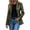 Army Green, variant on Women's Faux Leather Blazer Notched Lapel Single Button Long Sleeve Slim Fit Jacket Vintage Dressy Casual Work office Outerwear for Fall Winter Black