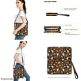thumbnail image 3 of DISNIMO Womens Crossbody Tote Bag Purse Sets for Travel with PU Leather Large Capacity Bucket Tote Bag Adjustable Strap Clutch Purse, Halloween Pumpkin Ghost Pattern, 3 of 4