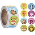 thumbnail image 1 of Cartoon Animal Reward Stickers for Kids Students,1Inch Teacher Encouragement Motivational Lable Sticker for Teacher Classroom Supplies,500pcs/Roll, 1 of 2