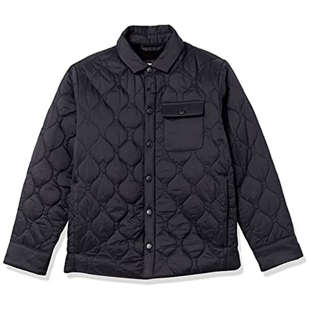 Boys Sherpa Lined Quilted Shirt Jacket Black XX Large Walmart