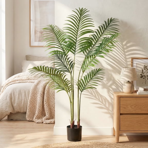 Easy4Home 4FT Artificial Plant Fake Tropical Palm Tree Potted Indoor Faux Floor Plant for Home Office Decor