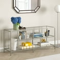 thumbnail image 2 of Evelyn&Zoe Winthrop Rectangular TV Stand with Glass Shelves for TV's up to 60" in Satin Nickel, 2 of 9