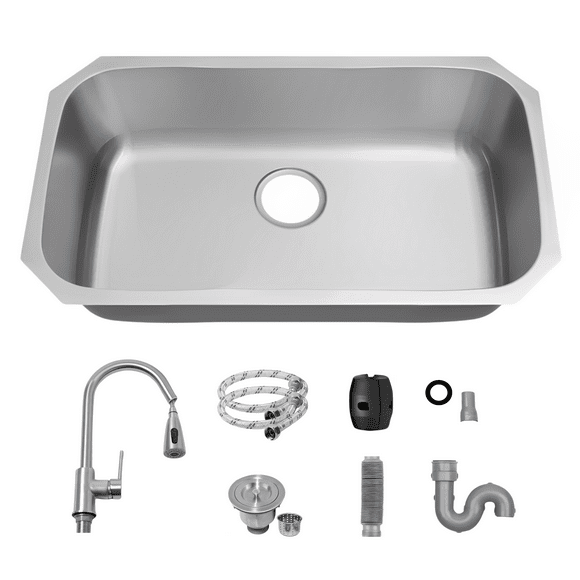 Tarja Una Tina Calibre 18 para Submontar YMA Home Acero Inoxidable 304 Color Plata Satinado