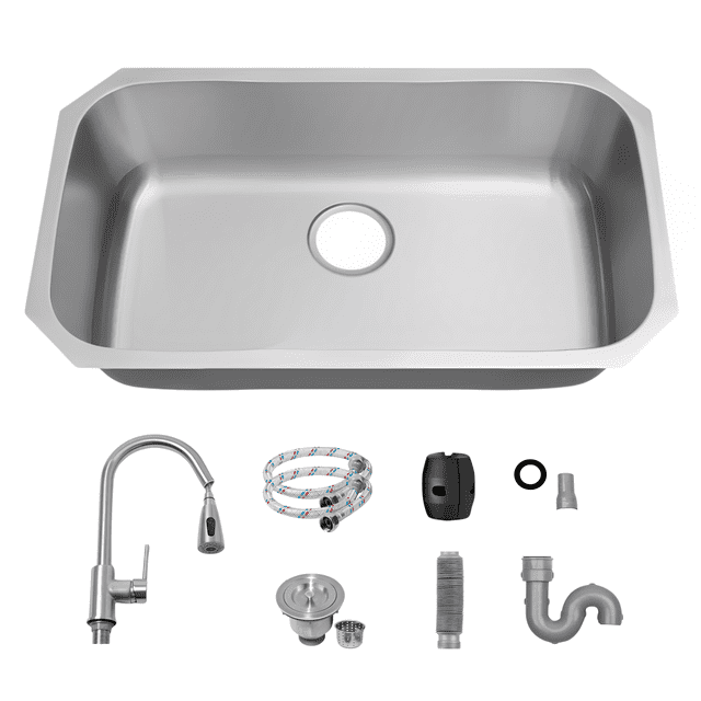 Tarja Una Tina Calibre 18 para Submontar YMA Home Acero Inoxidable 304 Color Plata Satinado