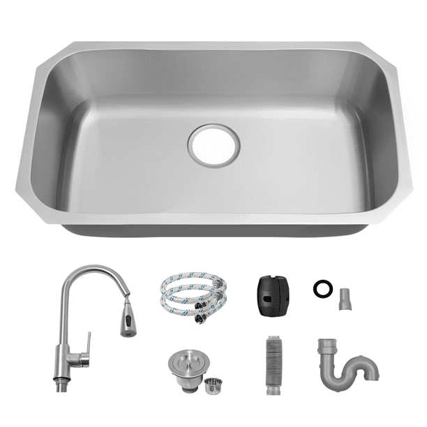 Tarja Una Tina Calibre 18 para Submontar YMA Home Acero Inoxidable 304 Color Plata Satinado