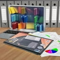 thumbnail image 4 of 6 Pocket Poly Project Organizer Round Tab Multi Pocket Folder With Zipper Pouch Letter Size For School Home Office, 4 of 6