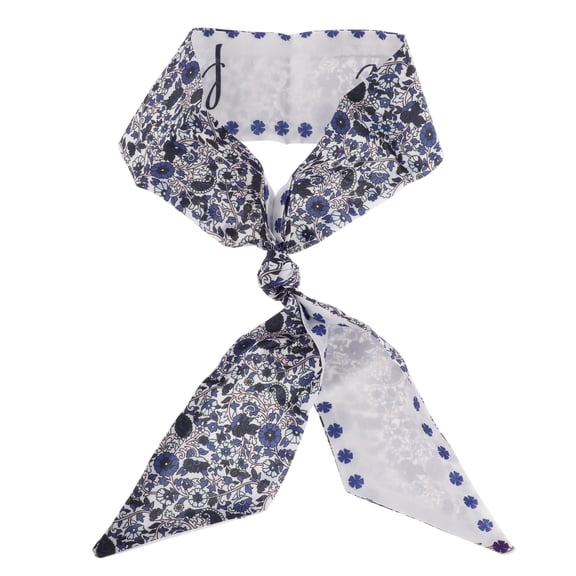 Unique Bargains 1 Pc Scarf Headband Flower Neck Scarf for Women Blue White