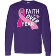 thumbnail image 3 of Inktastic Breast Cancer Awareness Faith over Fear Long Sleeve T-Shirt, 3 of 5