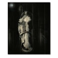 thumbnail image 3 of Designart 'Portrait of Horse Staring Sinister' Farmhouse Print on Natural Pine Wood, 3 of 5