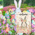 thumbnail image 4 of Newhomestyle Welcome Bunny Easter Garden Flag 12x18 Inch Double Sided Outside, Floral Rabbit Pascha Yard Outdoor Flag, 4 of 5