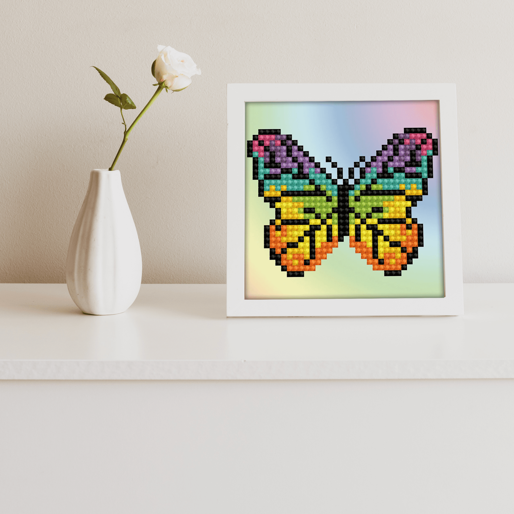 Diamond Dotz Rainbow Butterfly Nature Diamond Painting Kits for Adults - Diamond Art Kits a Relaxing Creative Craft Kit with Dotz Gems 4"x4"