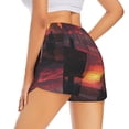thumbnail image 3 of Bixox Women's Sunset Western Desert Cowboy pattern 2 in 1 Running Shorts - Lightweight Athletic Workout Gym Yoga Shorts Liner with Pockets - Medium, 3 of 5