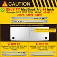 Ultra Slim Hard Shell Case for MacBook Pro 14 inch A2918 A2992 M3 A2779