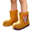 thumbnail image 6 of Angala Rain Boots Lightweight Mid Calf Cartoon Appliques Waterproof Wet Weather Outdoor Dailywear Rain Boots Kids Size 3.5-4 Years Yellow, 6 of 7