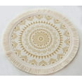 thumbnail image 3 of Fennco Styles Boho Mandala Fringe Decorative Cotton Placemats 13-inch Round, Set of 4 - Yellow Heat Resistant Insulation Table Mats for Home Decor, Dining Table, Banquets and Special Events, 3 of 7