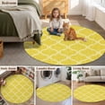 thumbnail image 5 of Yellow Morocco Round Area Rug 3Ft Washable Small Circle Rugs for Kitchen Entryway, Bohemia Nation Abstract Geometric Motifs Non-Slip Carpet Floor Mats Indoor Outdoor Carpet Runner Home Decor, 5 of 8