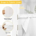 thumbnail image 6 of Beige Stripes No Hook Shower Curtain Waterproof, Bathroom Curtains with Snap in Liners and See Through Top Window, Simple Beige White Texture Hotel Style Bathtub Curtains Shower 36"Wx72"L, 6 of 8