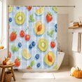 thumbnail image 4 of Colorful Fruits Shower Curtain, Waterproof Shower Curtains for Bathroom, Elegant Pastoral Farmhouse Art Washable Fabric Bathtub Curtain Set Bath Decor with 12 Hooks 72"x78", 4 of 8