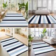 thumbnail image 4 of Area Rugs 3'x5', Navy Blue Aqua Striped Carpet Runner Indoor Outdoor Rugs Home Decor Aesthetic, Farmhouse Stripe Art Non Slip Mats Washable Accent Rug for Living Room Bedroom, 4 of 8