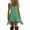 #0119-Green, variant on Womens Spaghetti Strap V Neck High Low Dress Ruffle Hem Flowy Mini Sundress for Casual Party Vacation Summer