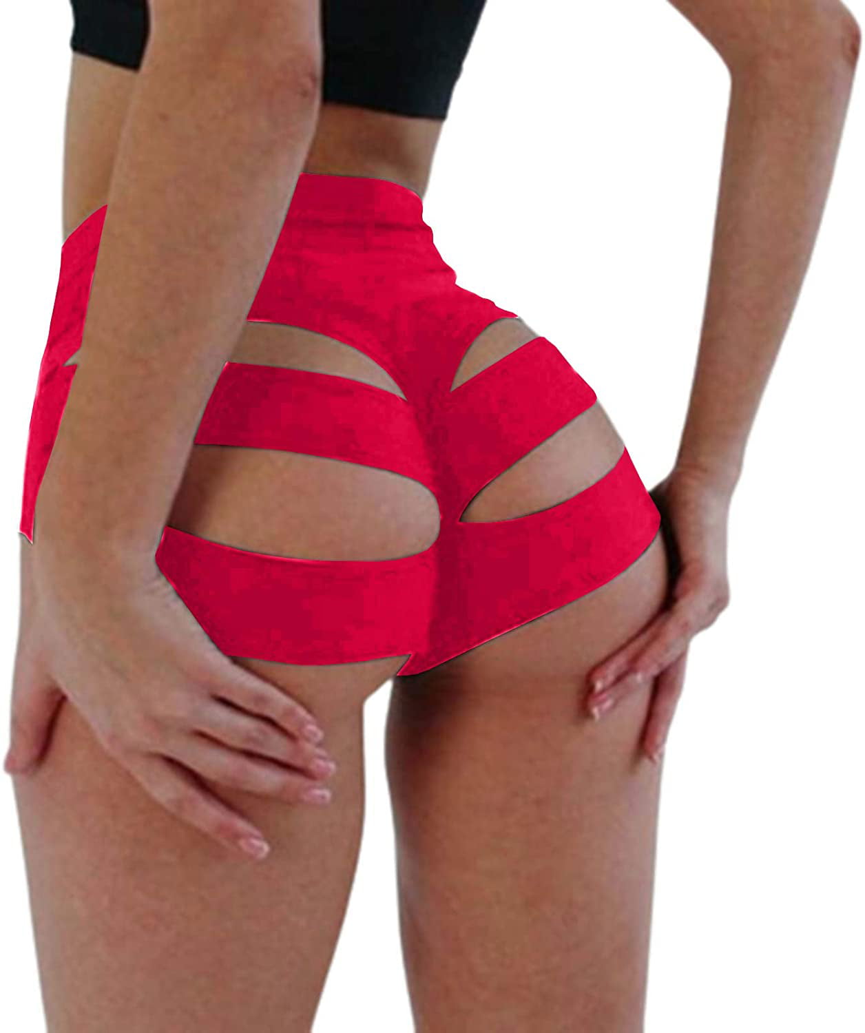 BZB Women's Cut Out Yoga Shorts Scrunch Booty Hot Pants High Waist