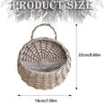 thumbnail image 4 of HomelyJoy Woven Flower Basket, Pure Handmade Rattan Flower Pots with Handle, Brown Hanging Wall Storage Basket for Garden Patio Indoor Outdoor Decor, 8.66 x 7 in, 4 of 8