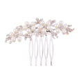 thumbnail image 1 of 1pc Imitation Pearl Hair Comb Rhinestone Inlay Alloy Insert Comb Headdress Bridal Hair Accessories, 1 of 8