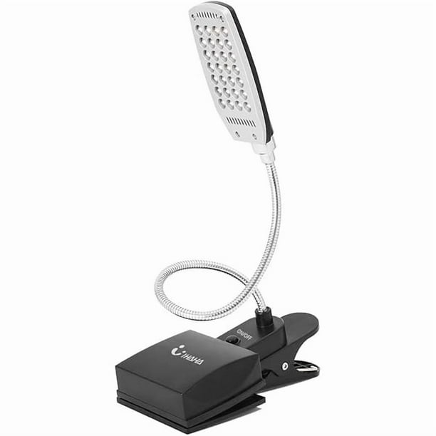 wonima02 Book Light for Reading in Bed,Clip on LED Book Lights, USB/DC and AA Battery Operated Portable Desk Lamp,3 Brightness Levels for Bookworms,Kids,Piano Player,Camping,Travel (Black)