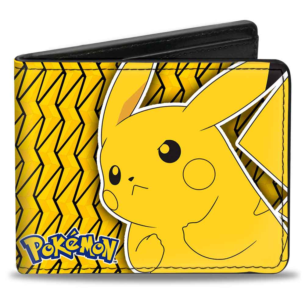 Pokémon Pokemon Pikachu Pose Yellow Black Bi Fold Wallet One Size