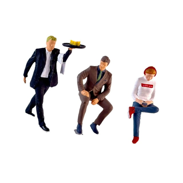 3x figuras en miniatura de Strade Fareast Limited para Diorama de restaurante 1/64 resina