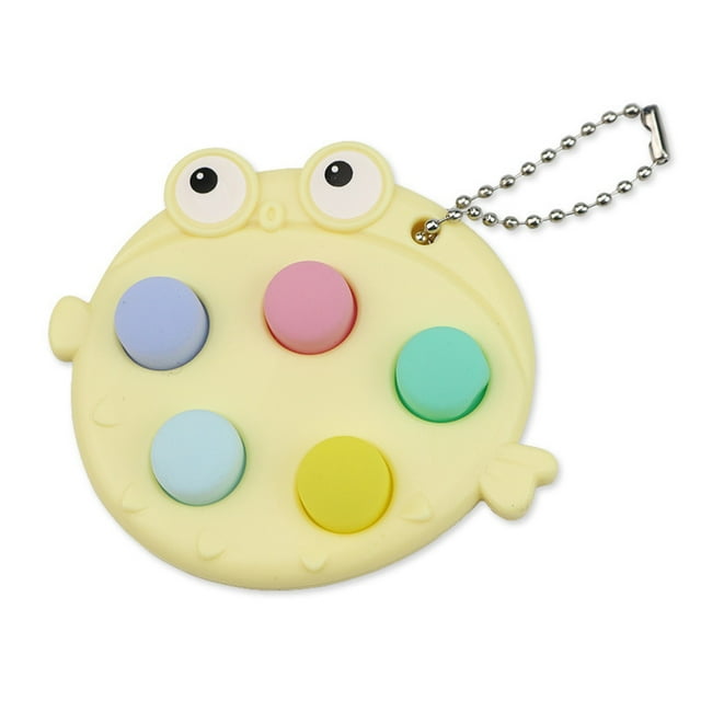 Jouet Poisson à Bulles à Pousser, Jouet Poisson Bouffant à Bulles à Pousser avec Chaîne à Perles, Jouet Anti-Stress pour Soulagement du Stress et Décompression, Mignon, Portable, à Main, Jouet à Bulles pour Enfants