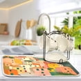 thumbnail image 5 of Yayeee Dish Drying Mat for Kitchen Counter 18"x24" Microfiber Absorbent Pad, Pink Cityscape Painting, 5 of 7