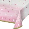 Twinkle Twinkle Little Star Pink 54" x 102" Plastic Tablecloth