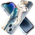 thumbnail image 5 of Marble Pattern Case for iPhone 14, Slim Fit Lightweight Soft Silicone Shockproof Transparent Clear Phone Case with Wireless Charging Magsafe Lens Protection Cover,Marble-B, 5 of 7