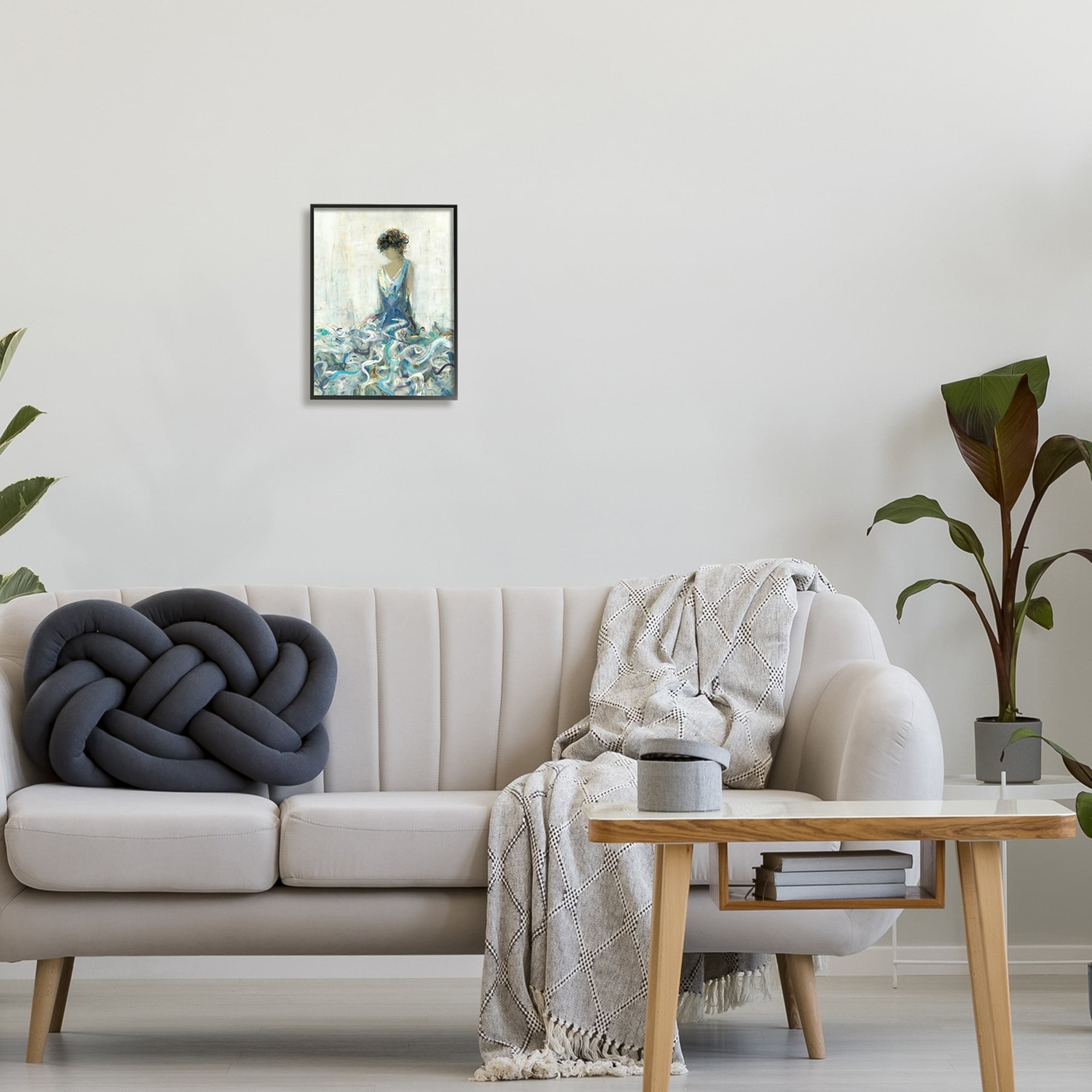 Stupell Industries Woman In Gown Abstraction Beauty & Fashion Painting White Framed Art Print Wall Art