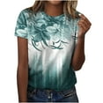 thumbnail image 2 of Azrian Womens Plus Size,Women's Fashion Printed T-shirt Short Sleeves Blouse Round Neck Casual Tops, 2 of 4