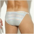 thumbnail image 4 of Mens Underwear Low Waisted Briefs Boys Trendy Lightweight Solid Color Shiny G-String High-Cut Breathable Thongs, 4 of 5