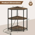 thumbnail image 3 of Gymax 2PCS 3-Tier Corner Printer Stand w/Charging Station  Metal Frame for Living Room, 3 of 10
