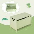 thumbnail image 3 of Costway Boîte à Jouets pour Enfants avec Charnière de Sécurité Coffre de Rangement en Bois Organisateur de Rangement à Couvercle Rabattable Vert, 3 of 10