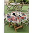 thumbnail image 5 of Outdoor Tablecloth with Umbrella Hole Zipper Rustic Letter C Round Tablecloth 60" Waterproof Outside Table Cloth 4th of July Patriotic Flower Star Stripe Flag Patio Table Cover Tablecloths for Picnic, 5 of 8